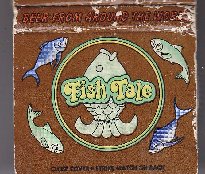 Retro Colorful Fish Tale Restaraunt California Restaurant Hippy Cool Matchbook