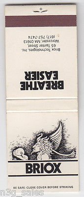 Retro Rare Briox Technologies Breathe Easier Matchless Matches Matchbook