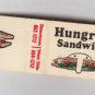 Retro Rare Hungry Head Sandwich Shop Kenosha Wisconsin * FEATURE * Matchbook New
