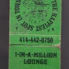 Vintage 1-In-A-Million Lounge Happiest Spot in Town Dancing Graphic WI Matchbook