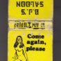 Vintage B.J.'s Saloon Come again Pinup Pin-Up Girl Marinette WI Matchbook