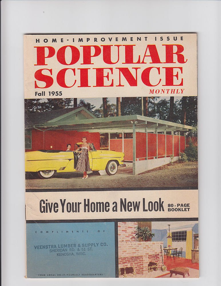 Vintage Fall 1955 Monthly Popular Science "Give Your Home A New Look" Pristine
