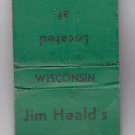 Vintage Jim Heald's Healds Colonial Inn Junction 75 and 20 Wisconsin Matchbook
