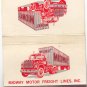 Vintage Midway Motor Freight Lines Truck Semi Auto Design Wide Matchbook Cover