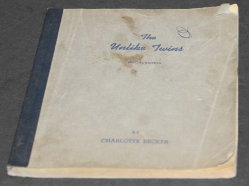 Vintage Rare The Unlike Twins Special Edition Charlotte Becker Childrens 1944