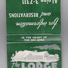 Vintage Retro 1960's The Lodge at Smugglers' Notch Stowe Vermont Matchbook New
