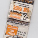 Vintage Retro Auto Insurance Co Advertisement Car Chevy Ford SU4-8000 Matchbook