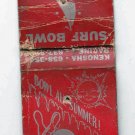 Vintage Retro Bowling Designed Brunswick Surf Bowl Kenosha Wisconsin Matchbook