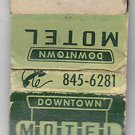 Vintage Retro Downtown Motel Wausau Wisconsin Cocktail Bar Coffee Shop Matchbook