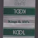 Vintage Retro Kool Super Lights Kings & 100's Smooth & Fresh Cigarette Matchbook