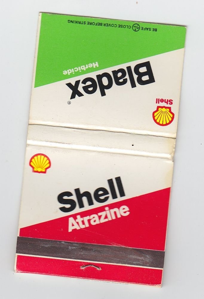 Vintage Shell Gas Gasoline Bladex Atrazine Logo Matchbook Matchcover Match