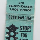 Vintage Standard Gas Gasoline Stop Light Graphic Kenosha Auto Service Matchbook