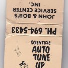 Vintage Standard Oil Scientific Auto Tune Up Mechanic Retro Graphic WI Matchbook