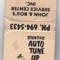 Vintage Standard Oil Scientific Auto Tune Up Mechanic Retro Graphic WI Matchbook