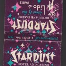 Vintage Stardust Hotel Casino Las Vegas Nevada Home of Lido de Paris Matchbook