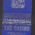 Vintage The Casino Geo & Madeline Lund Dancing Blue & Silver Pesntigo Matchbook