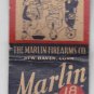 Vintage The Marlin Firearms Co. Company Double Edge Blades Ad Matchbook cover
