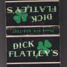 Vtg Dick Flatley's Kenosha Wisconsin Tavern Bar Pub Shamrock Irish Matchbook