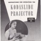 Vtg Eastman Kodak Kodaslide Projector Model 2A 2 A Instructions Operating Manual