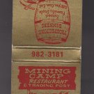 Vtg Mining Camp Restaraunt & Trading Post Apache Junction AZ Miner Matchbook