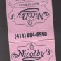 Vtg Retro Nicolby's Nicolbys Restaraunt Penny-Farthing Bicycle Design Matchbook