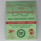 Vtg Retro Peninsular Diesel General Motors GM Power Detroit Diesel Matchbook