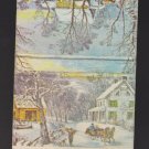Vtg Season's Greetings Themed Winter Sledding Semi-Raised Scenery Matchbook