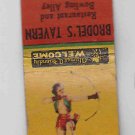 Vintage Retro Pinup Girl Bow & Arrow Brodel's Tavern Racine Wisconsin Matchbook