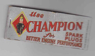 Vintage Retro Champion Spark Plus Better Engine Performance Very Good+ Matchbook