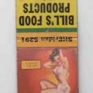 Vintage Retro Pinup Girl Model 'A Good Tie-Up' Bill's Food Milwaukee Matchbook