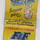 Vintage Retro F&F Cough Lozenges For Coughs Due To Colds Matchbook Matchcover