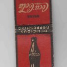 Vintage Drink Coca-Cola Coke Bottle Delicious Refreshing Matchbook Match Cover