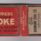 Vintage Retro Koppers Chicago Coke Heating Baumann Coal Co Milwaukee Matchbook