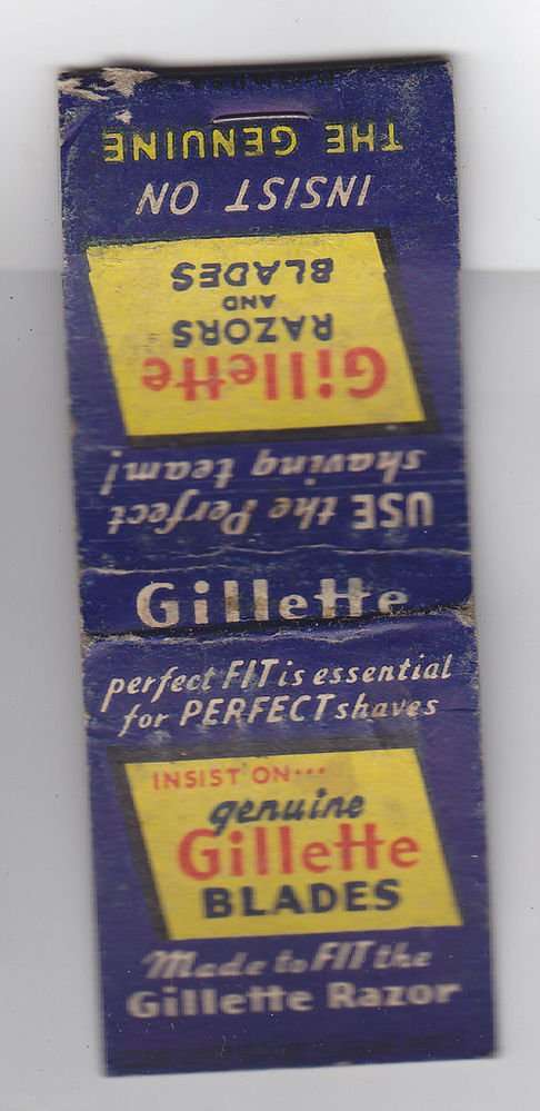Vintage Retro Gillette Razors Razor & Blades Blade Advertisement Matchbook