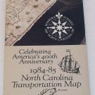 1984 - 1985 North Carolina State Highway Road Transportation Map