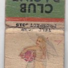 Vintage Retro Pinup Girl Rain Umbrella Racine Club Wisconsin Matchbook