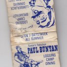 Vintage Tonne's Fabulous Paul Bunyan Logging Camp Dining Wisconsin Matchbook
