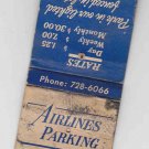 Vintage Retro Airlines Parking Inc. Airport Airplane Shuttle Bus Matchbook