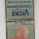 Vintage Retro Vicks Medicated Cough Drops Vaporub Soothe Throat Matchbook Cover