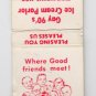 Retro Gay 90's Ice Cream Parlor Gatlinburg Tennessee Matchbook Matchcover
