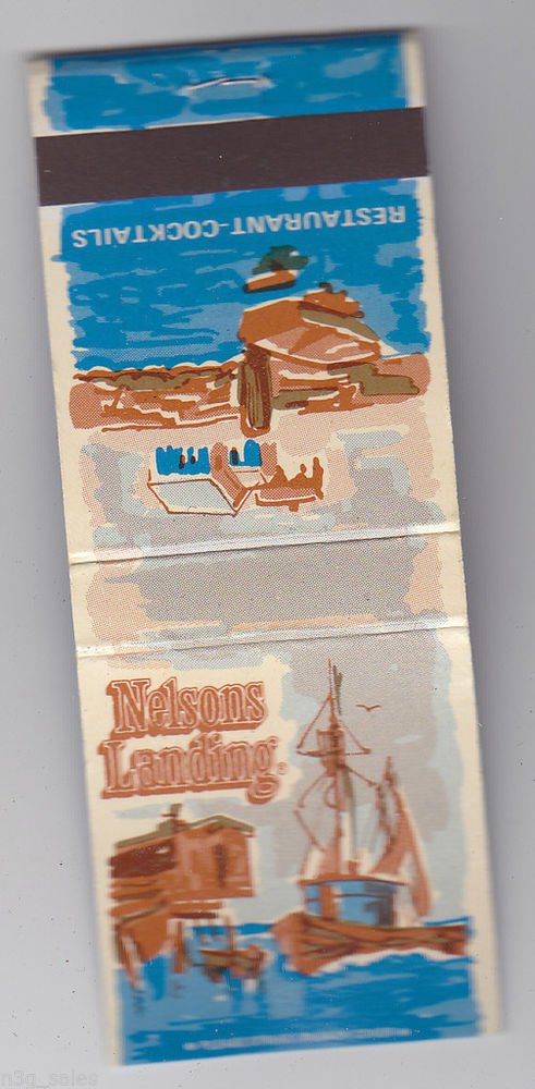 Retro Nelsons Landing Restaurant Saint Louis Missouri Matchbook Unstruck New