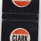Retro Clark Gas Petroleum Oil Station Black & Orange Clark Logo Matchbook Cover