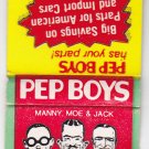 Retro Pep Boys Auto Car Vehicle Parts Advertisement Colorful Matchbook Cover