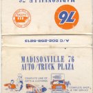 Vtg Madisonville 76 Gas Auto Truck Plaza NATSO Morton Gap KY Graphics Matchbook