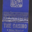 Vintage The Casino Geo & Madeline Lund Dancing Blue & Silver Peshtigo Matchbook