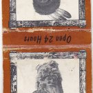 Edgerton Oasis Arrowhead Restaurant WI Native American Indian Settler Matchbook