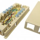 Allen Tel AT444 6 Position 4 Conductor Modular Duplex Surface Jack - Ivory