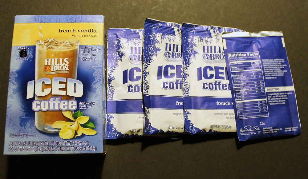 Hills Bros. Brothers Iced Coffee French Vanilla Flavored - 4 Packets Total