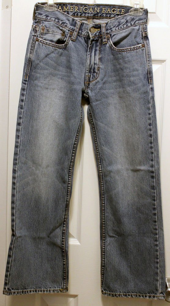 American Eagle AE Men's Low Rise Boot Denim Blue Jeans 26W x 28W Student