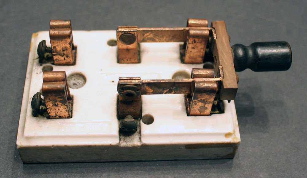 Vtg Telephone Ceramic Porcelain Knife Blade Switch Breaker 15A 125V Copper Poles